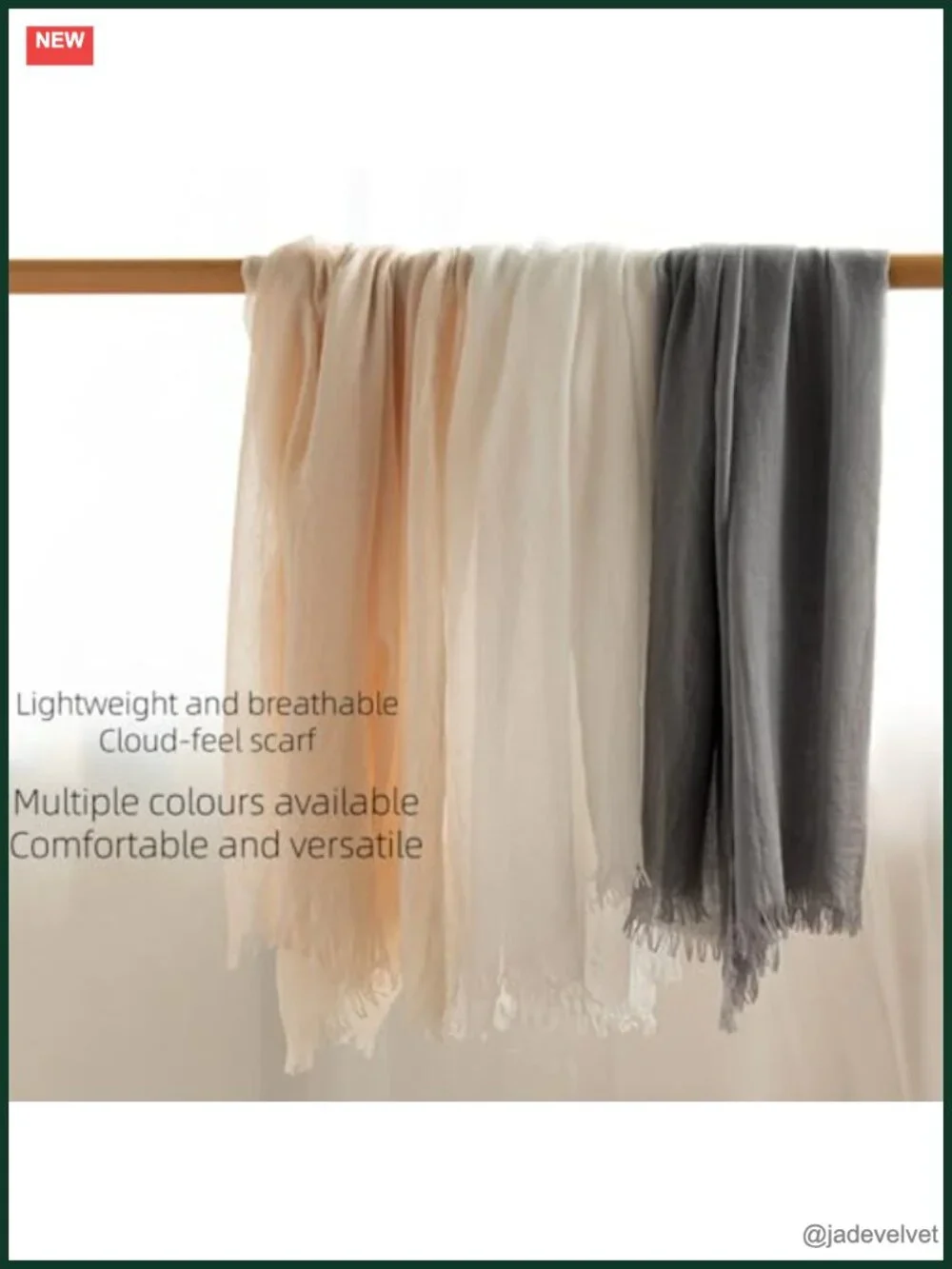 Lightweight Cotton Linen Silk Blend Scarf, Solid Long Shawl Wrap for Travel Work